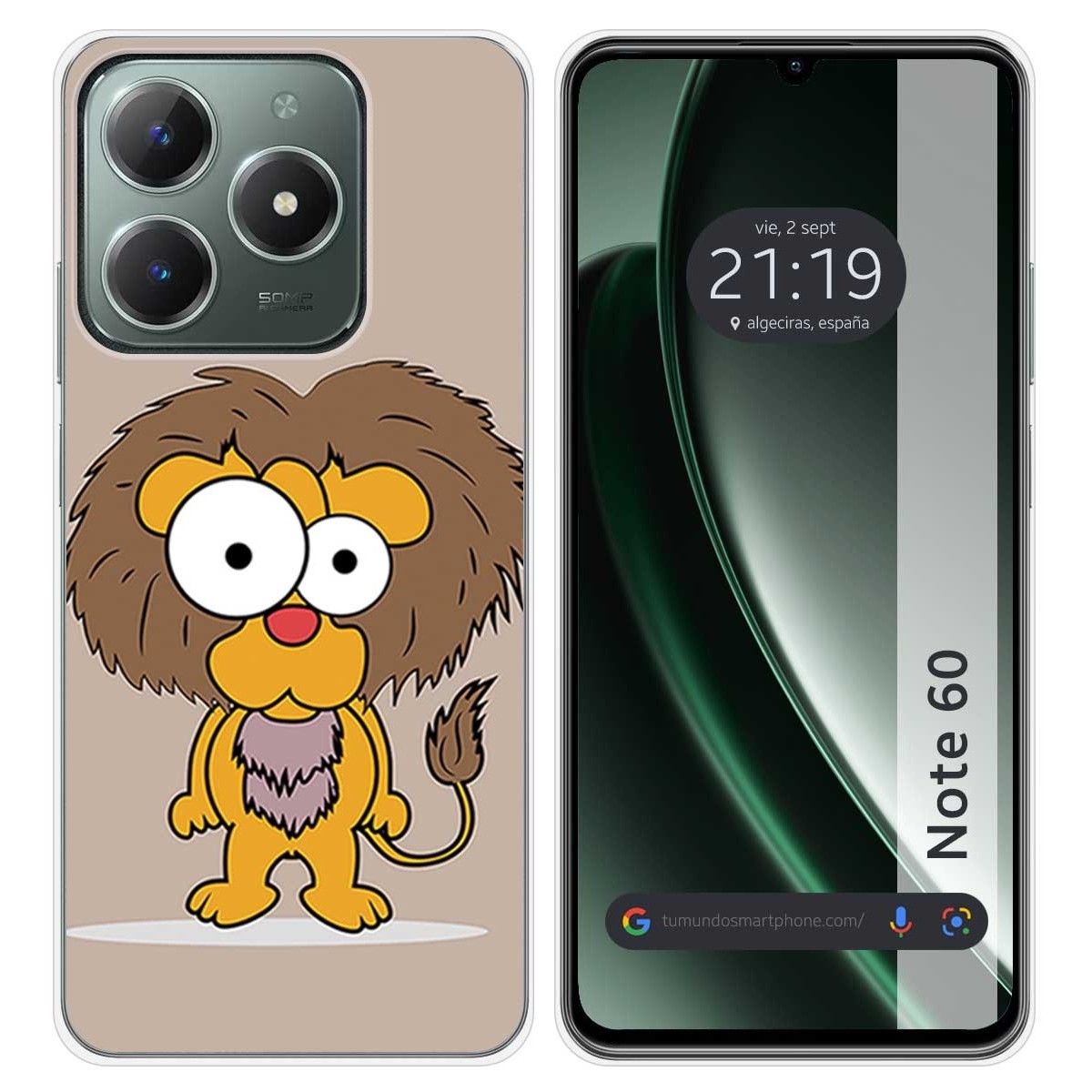 Funda Silicona para Realme Note 60 diseño Leon Dibujos