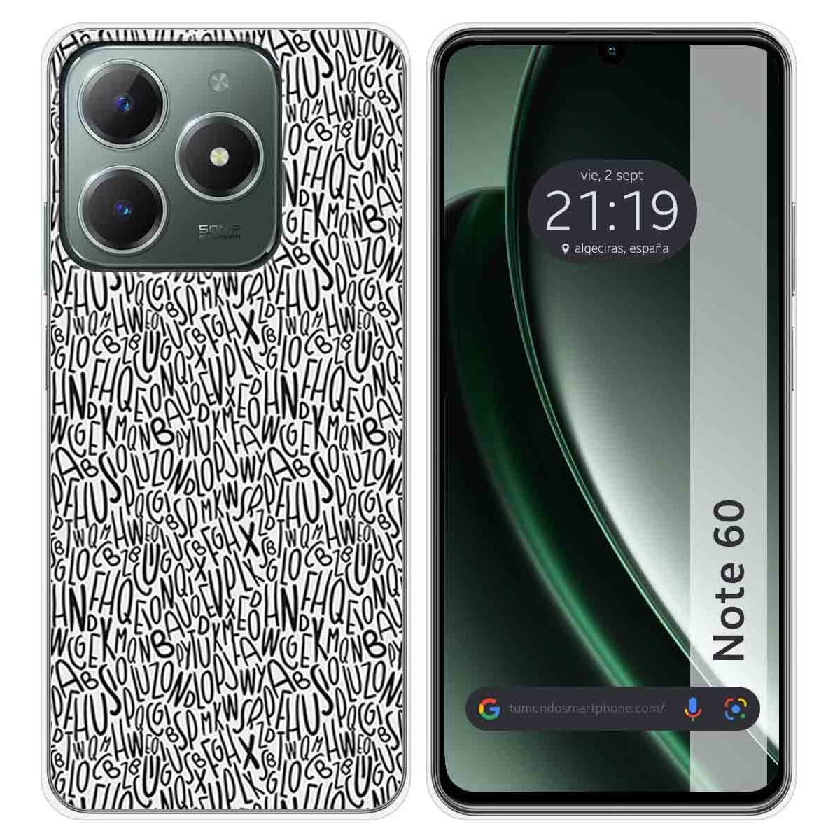 Funda Silicona para Realme Note 60 diseño Letras Dibujos