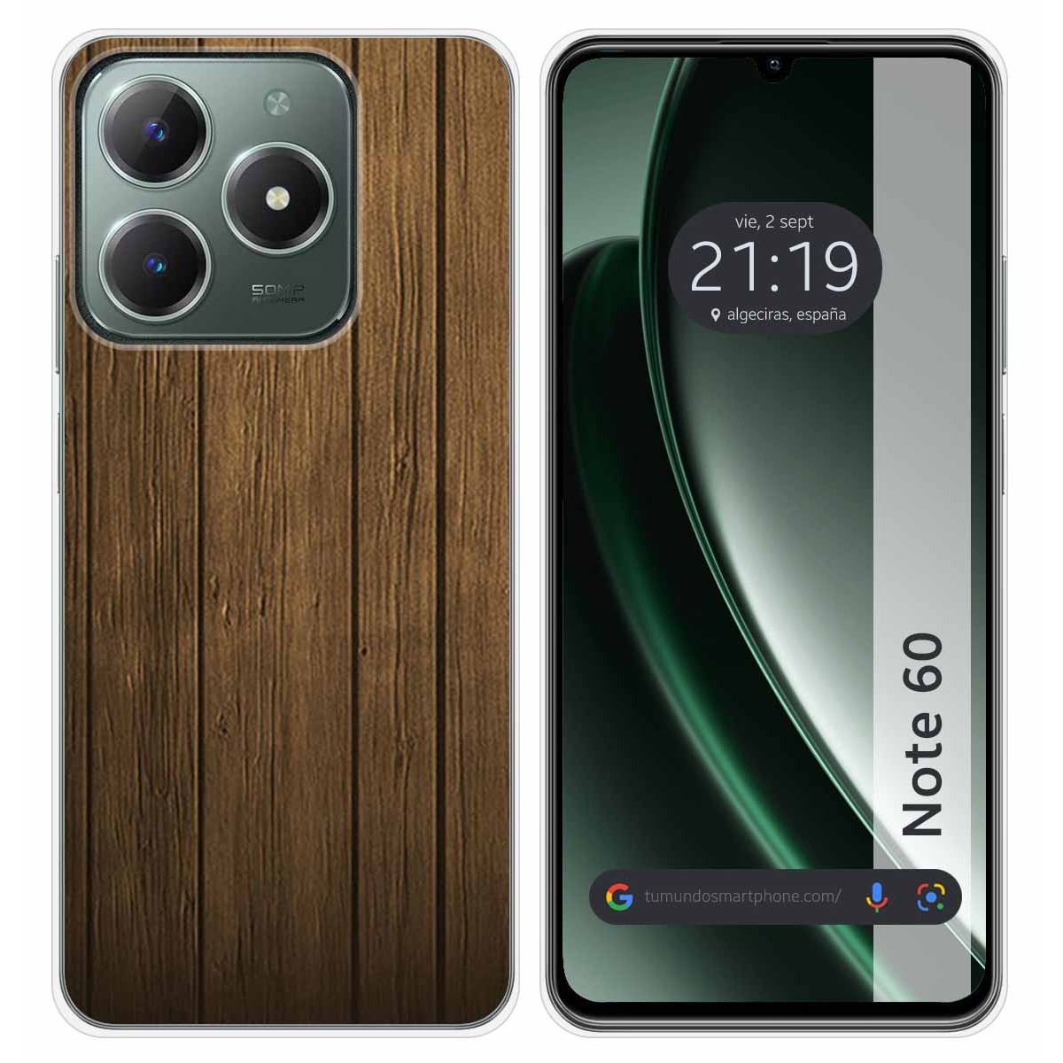 Funda Silicona para Realme Note 60 diseño Madera Dibujos