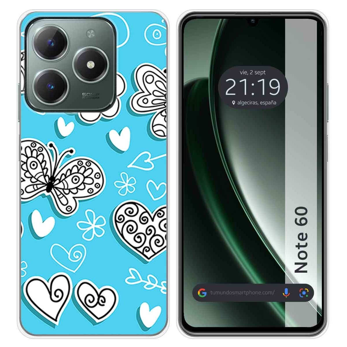 Funda Silicona para Realme Note 60 diseño Mariposas Dibujos