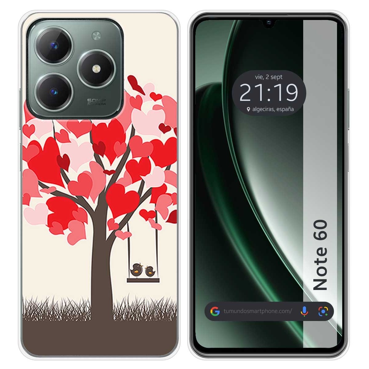 Funda Silicona para Realme Note 60 diseño Pajaritos Dibujos