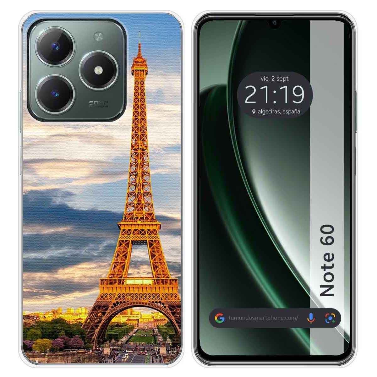 Funda Silicona para Realme Note 60 diseño Paris Dibujos
