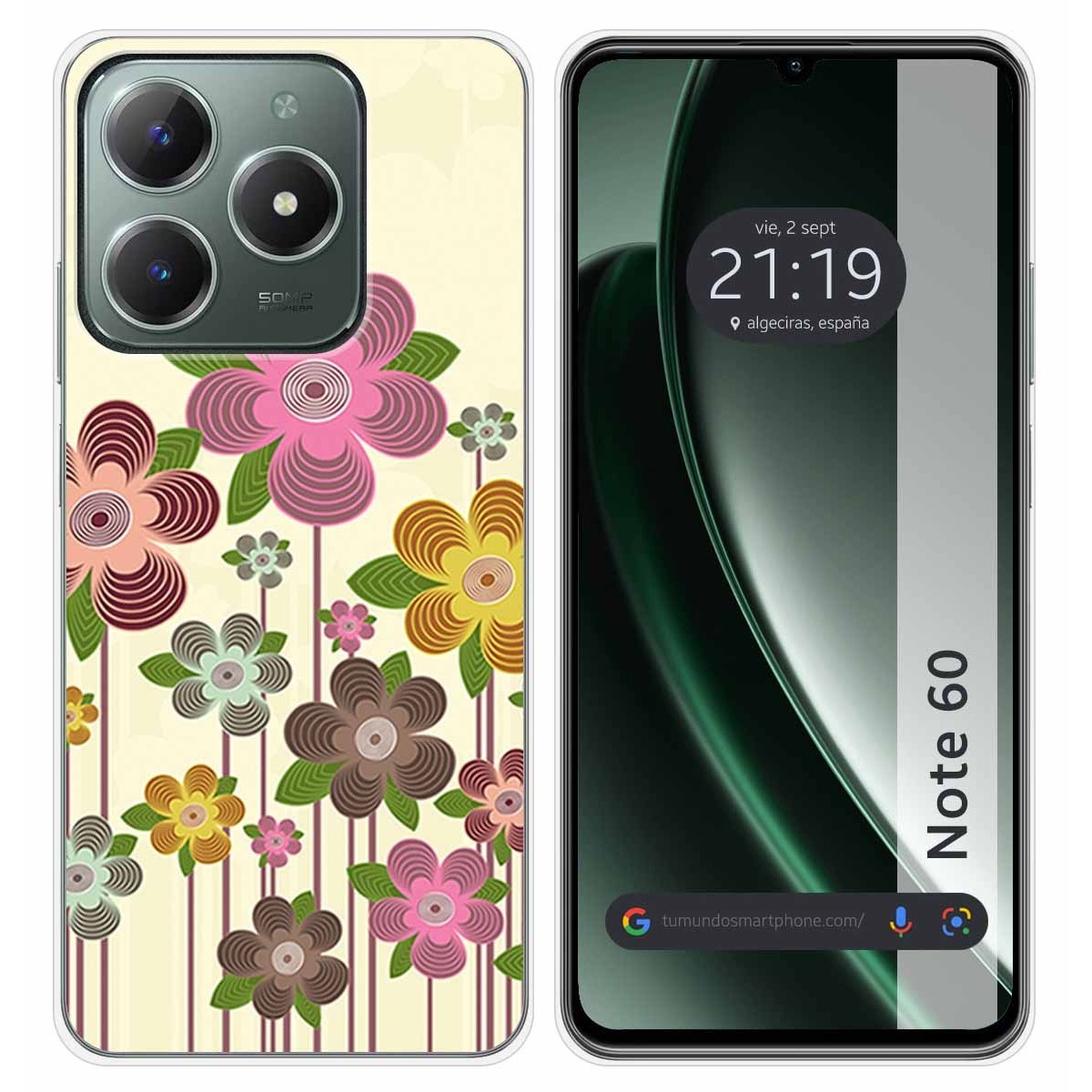 Funda Silicona para Realme Note 60 diseño Primavera En Flor Dibujos