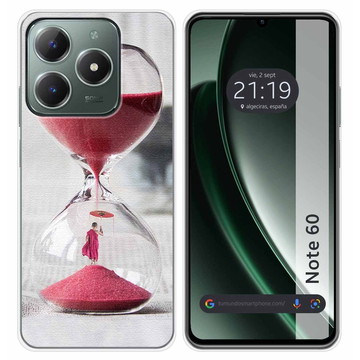 Funda Silicona para Realme Note 60 diseño Reloj Dibujos