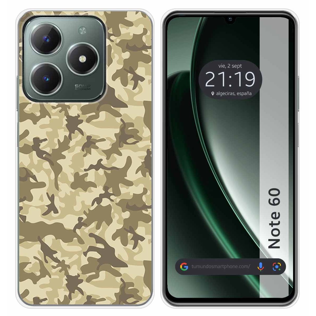 Funda Silicona para Realme Note 60 diseño Sand Camuflaje Dibujos