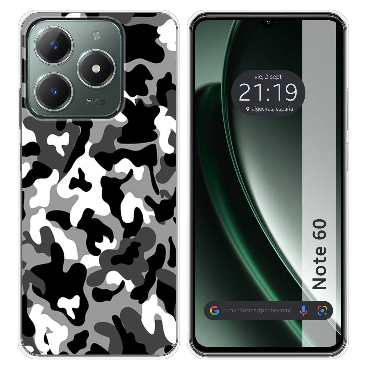 Funda Silicona para Realme Note 60 diseño Snow Camuflaje Dibujos
