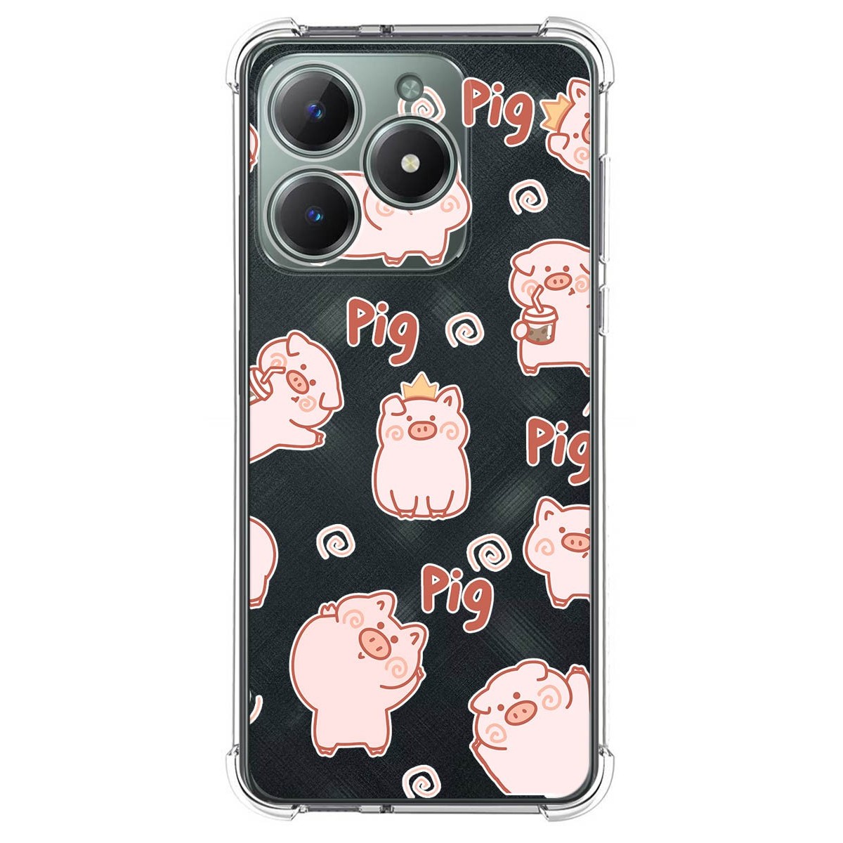 Funda Silicona Antigolpes para Realme Note 60 diseño Cerdos Dibujos