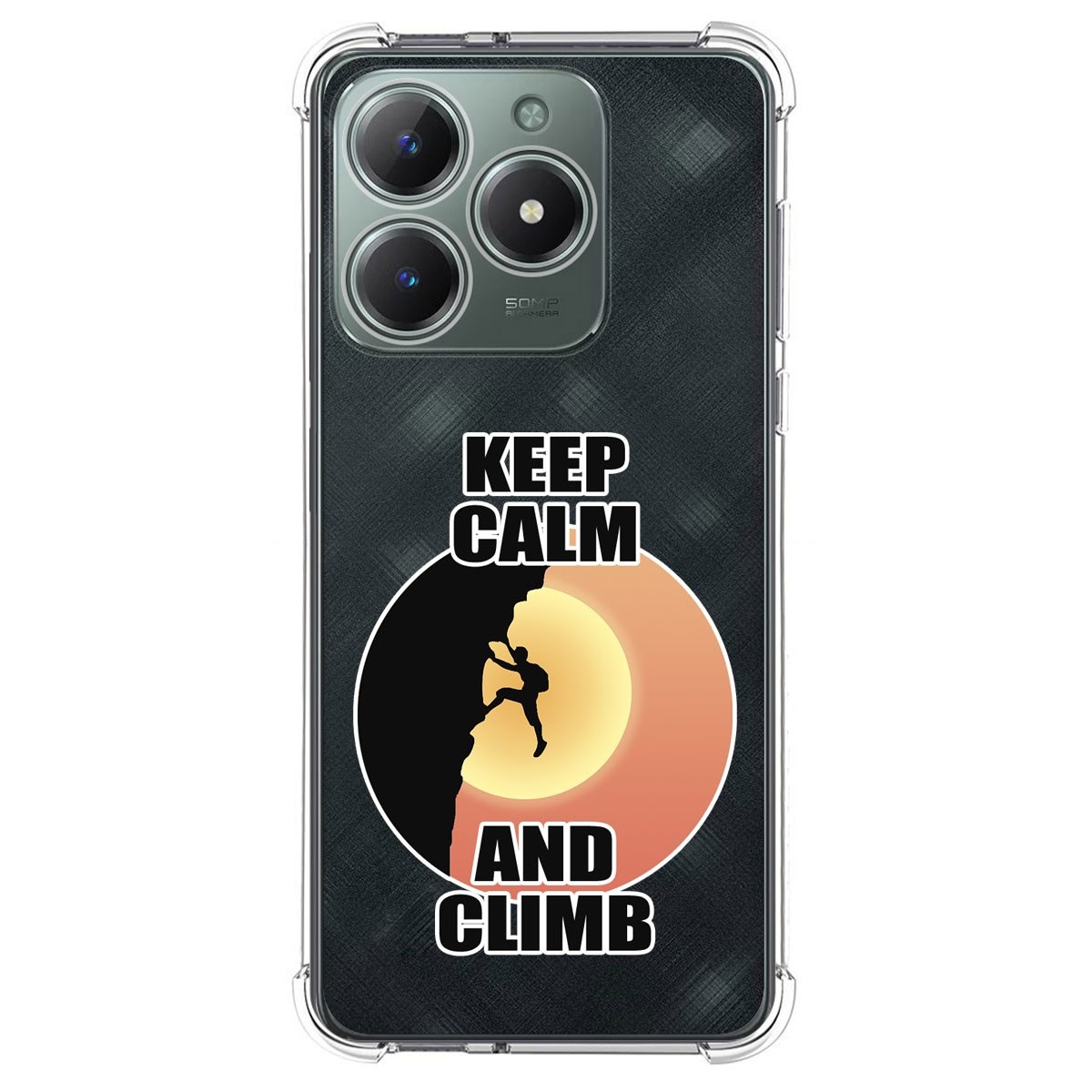 Funda Silicona Antigolpes para Realme Note 60 diseño Hombre Escalada Dibujos