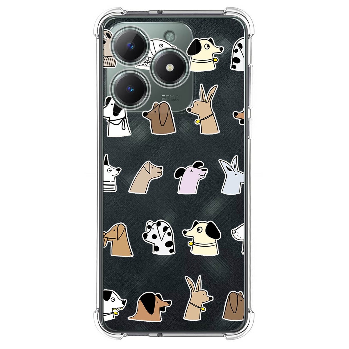 Funda Silicona Antigolpes para Realme Note 60 diseño Perros Dibujos