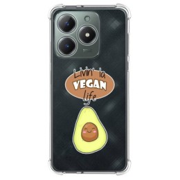 Funda Silicona Antigolpes para Realme Note 60 diseño Vegan Life Dibujos