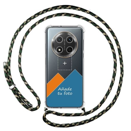 Personaliza tu Funda Colgante Transparente para Huawei Honor Magic 7 Lite 5G con Cordon Verde / Dorado Dibujo Personalizada