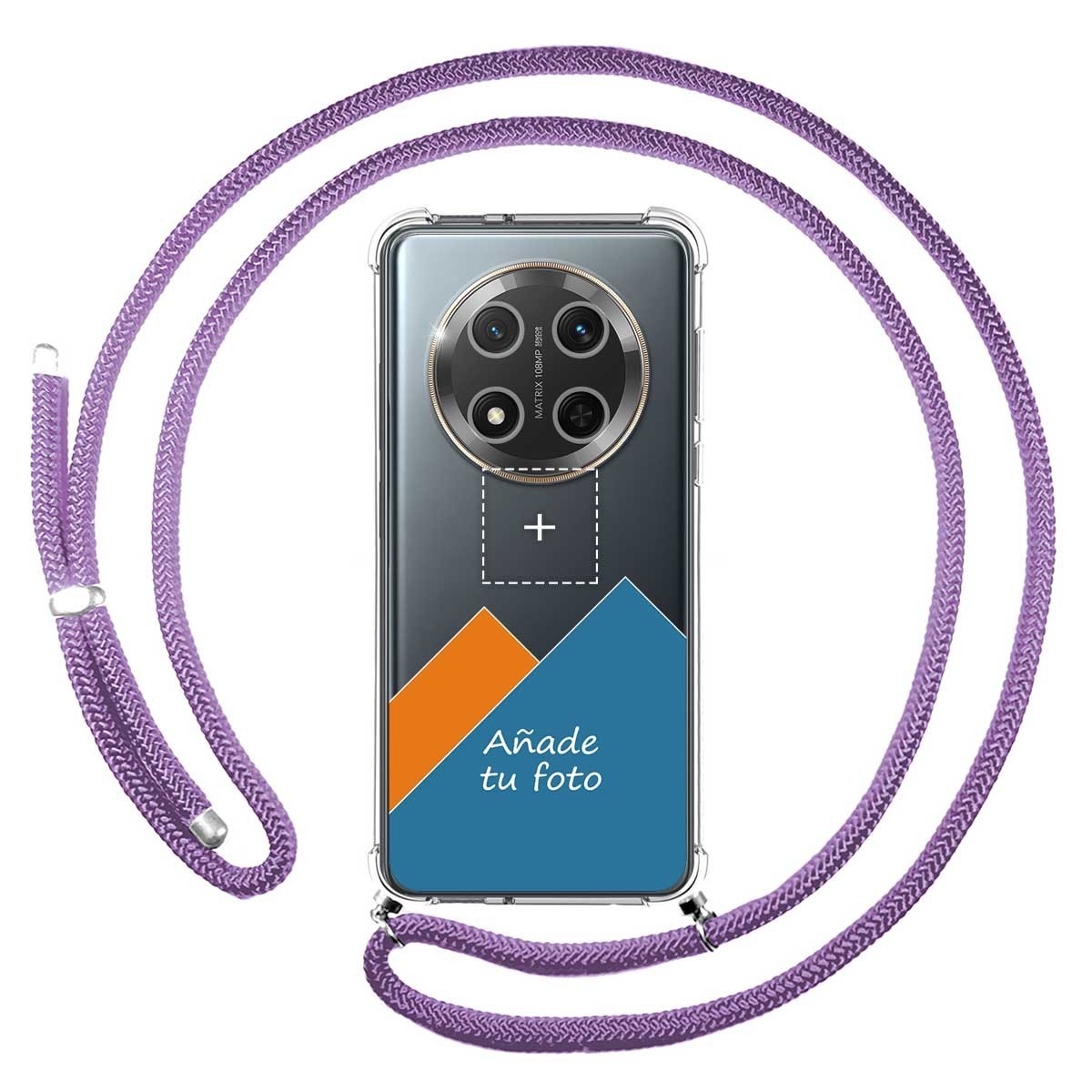 Personaliza tu Funda Colgante Transparente para Huawei Honor Magic 7 Lite 5G con Cordon Morado Dibujo Personalizada