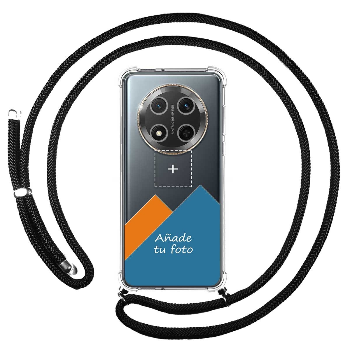 Personaliza tu Funda Colgante Transparente para Huawei Honor Magic 7 Lite 5G con Cordon Negro Dibujo Personalizada