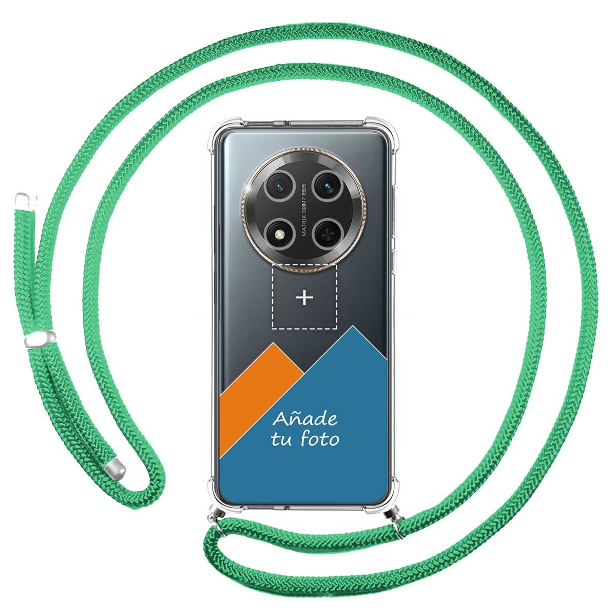 Personaliza tu Funda Colgante Transparente para Huawei Honor Magic 7 Lite 5G con Cordon Verde Agua Dibujo Personalizada