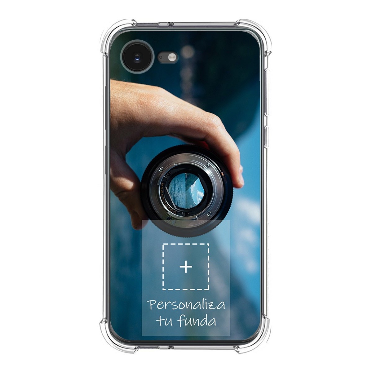 Personaliza tu Funda Silicona AntiGolpes Transparente con tu Fotografía para iPhone 16e (6.1) Dibujo Personalizada