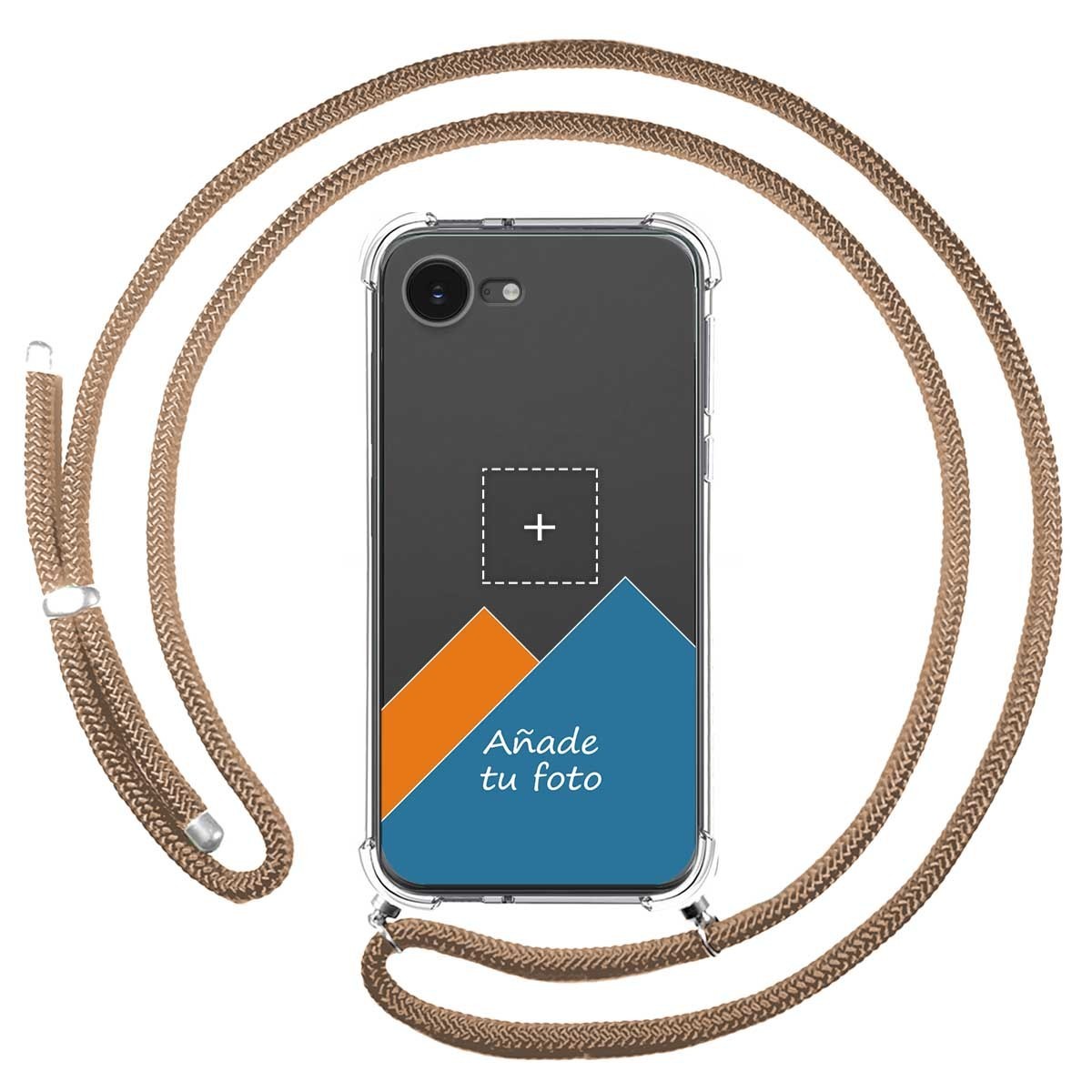 Personaliza tu Funda Colgante Transparente para iPhone 16e (6.1) con Cordon Camel Dibujo Personalizada