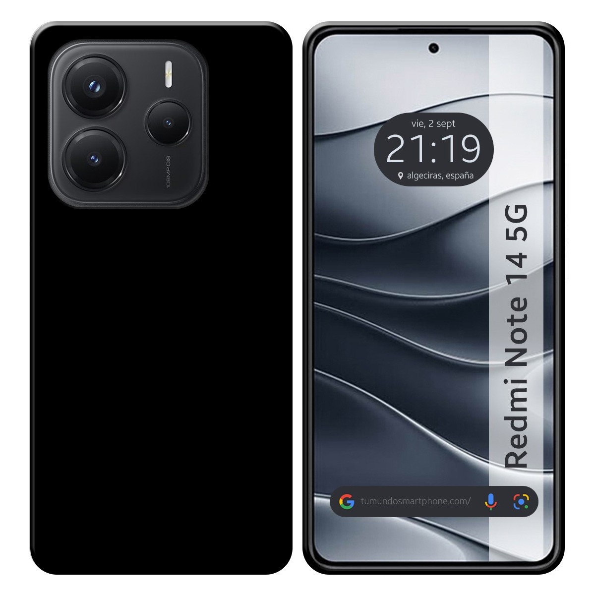 Funda Silicona Gel TPU Negra para Xiaomi Redmi Note 14 5G