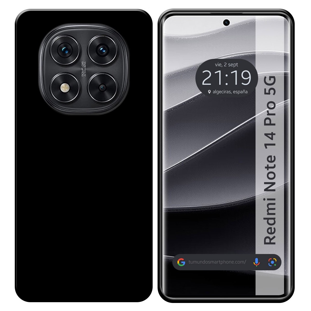 Funda Silicona Gel TPU Negra para Xiaomi Redmi Note 14 Pro+ Plus 5G