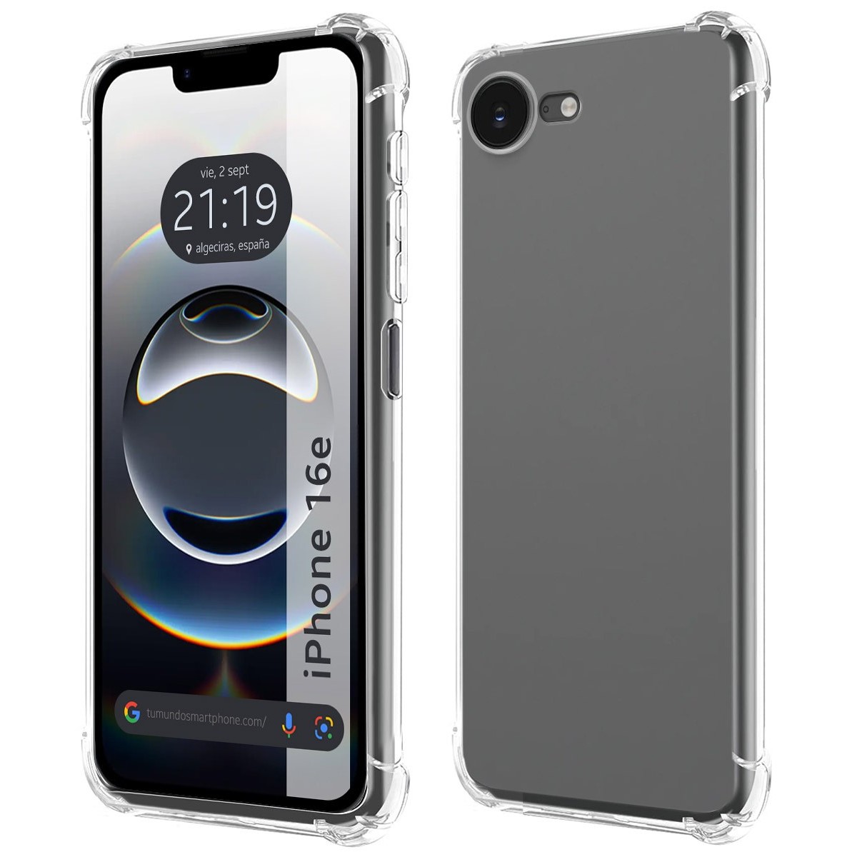 Funda Silicona Antigolpes Transparente para iPhone 16e (6.1)