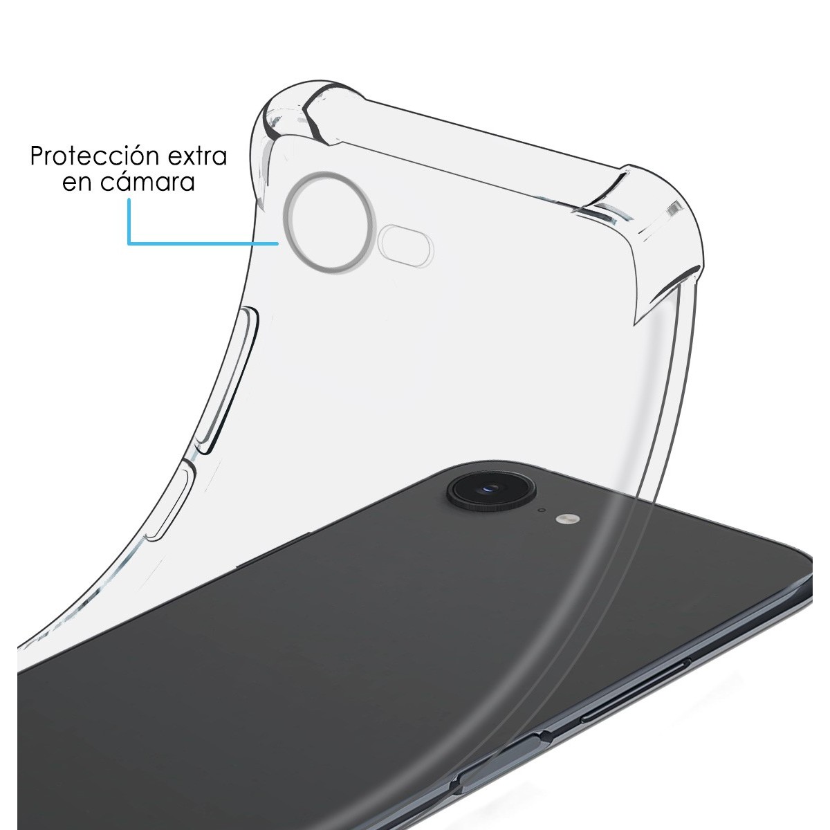 Funda Silicona Antigolpes Transparente para iPhone 16e (6.1)