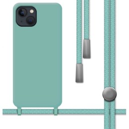 Funda Silicona Líquida con Cordón para Iphone 13 (6.1) color Verde