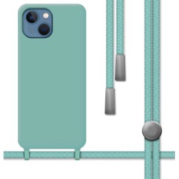 Funda Silicona Líquida con Cordón para Iphone 13 Mini (5.4) color Verde
