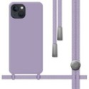 Funda Silicona Líquida con Cordón para Iphone 13 Pro (6.1) color Morada