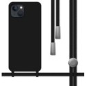 Funda Silicona Líquida con Cordón para Iphone 13 Pro (6.1) color Negra