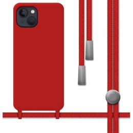 Funda Silicona Líquida con Cordón para Iphone 13 Pro (6.1) color Roja