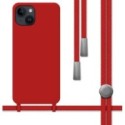Funda Silicona Líquida con Cordón para iPhone 14 (6.1) color Roja