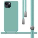 Funda Silicona Líquida con Cordón para iPhone 14 (6.1) color Verde