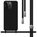 Funda Silicona Líquida con Cordón para iPhone 14 Pro (6.1) color Negra