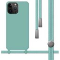 Funda Silicona Líquida con Cordón para iPhone 14 Pro Max (6.7) color Verde