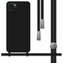 Funda Silicona Líquida con Cordón para Iphone 15 Plus (6.7) color Negra