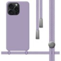 Funda Silicona Líquida con Cordón para Iphone 15 Pro Max (6.7) color Morada