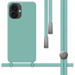 Funda Silicona Líquida con Cordón para Iphone 16 Plus (6.7) color Verde