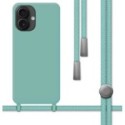 Funda Silicona Líquida con Cordón para IPhone 16e (6.1) color Verde