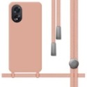 Funda Silicona Líquida con Cordón para Oppo A38 4G color Rosa