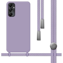 Funda Silicona Líquida con Cordón para Samsung Galaxy A05s color Morada
