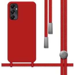Funda Silicona Líquida con Cordón para Samsung Galaxy A05s color Roja