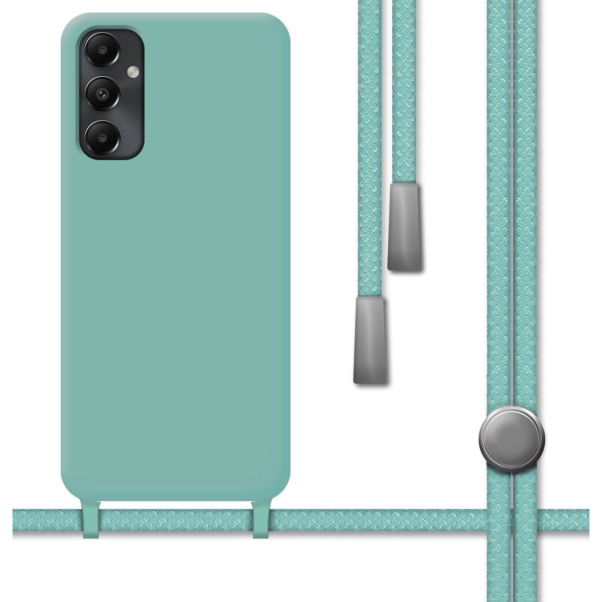Funda Silicona Líquida con Cordón para Samsung Galaxy A05s color Verde