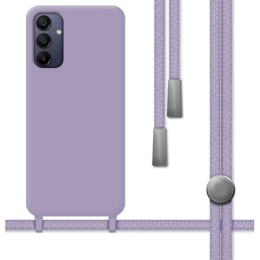 Funda Silicona Líquida con Cordón para Samsung Galaxy A15 4G / 5G color Morada