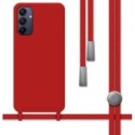 Funda Silicona Líquida con Cordón para Samsung Galaxy A15 4G / 5G color Roja