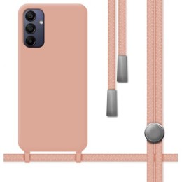 Funda Silicona Líquida con Cordón para Samsung Galaxy A15 4G / 5G color Rosa