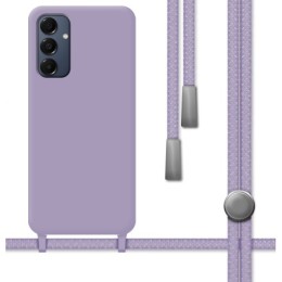 Funda Silicona Líquida con Cordón para Samsung Galaxy A16 4G / 5G color Morada