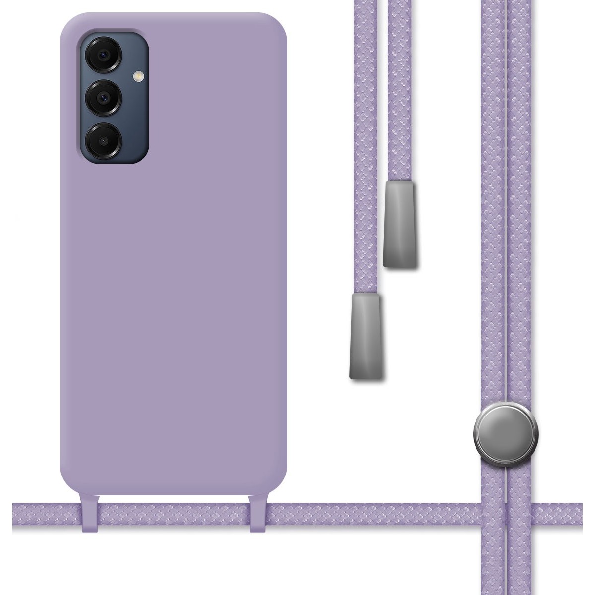 Funda Silicona Líquida con Cordón para Samsung Galaxy A16 4G / 5G color Morada