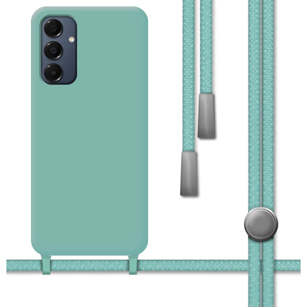 Funda Silicona Líquida con Cordón para Samsung Galaxy A16 4G / 5G color Verde