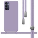 Funda Silicona Líquida con Cordón para Samsung Galaxy A25 5G color Morada