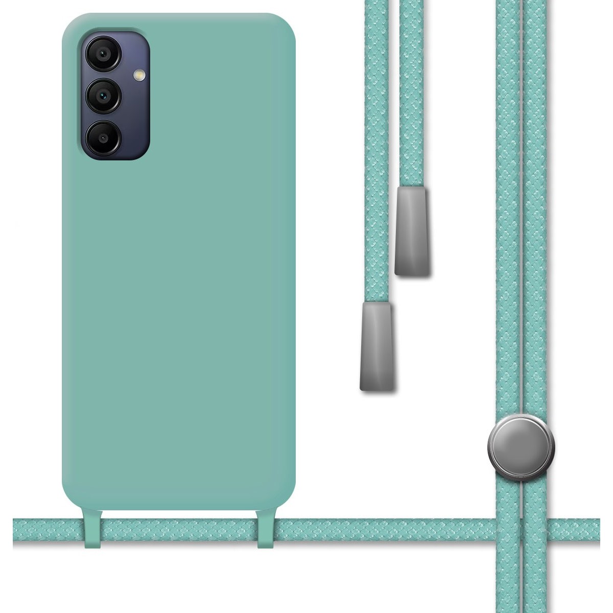 Funda Silicona Líquida con Cordón para Samsung Galaxy A25 5G color Verde