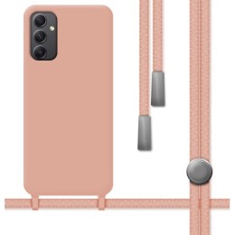 Funda Silicona Líquida con Cordón para Samsung Galaxy A34 5G color Rosa